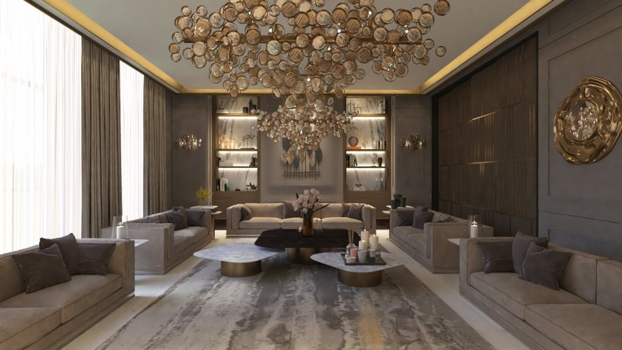 Dubai Salon Dekorasyonu Projesi | Belusso Mobilya